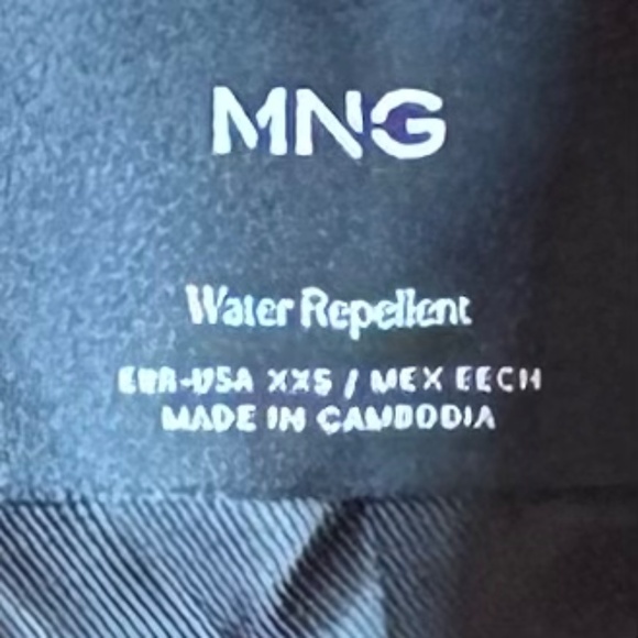 NWT MNG Water Repellent Oversized Double Breasted Trench Coat Womens XXS Black - Picture 4 of 14